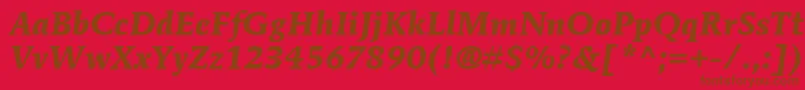 ItcMendozaRomanLtBoldItalic Font – Brown Fonts on Red Background