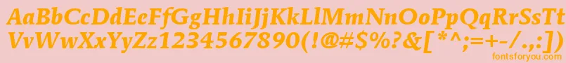 ItcMendozaRomanLtBoldItalic Font – Orange Fonts on Pink Background