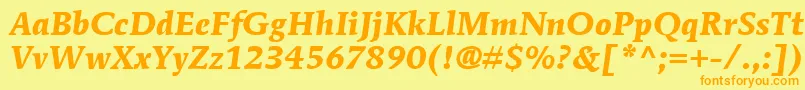 ItcMendozaRomanLtBoldItalic Font – Orange Fonts on Yellow Background