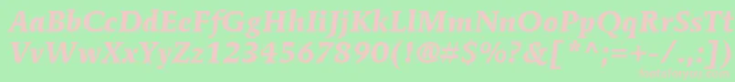 ItcMendozaRomanLtBoldItalic Font – Pink Fonts on Green Background