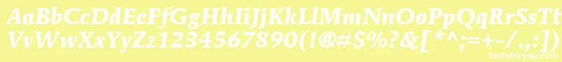 ItcMendozaRomanLtBoldItalic Font – White Fonts on Yellow Background