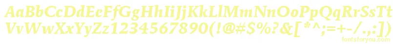 ItcMendozaRomanLtBoldItalic Font – Yellow Fonts on White Background