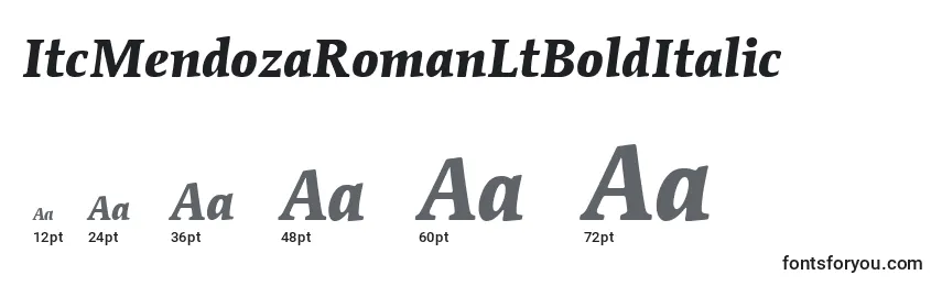 ItcMendozaRomanLtBoldItalic Font Sizes