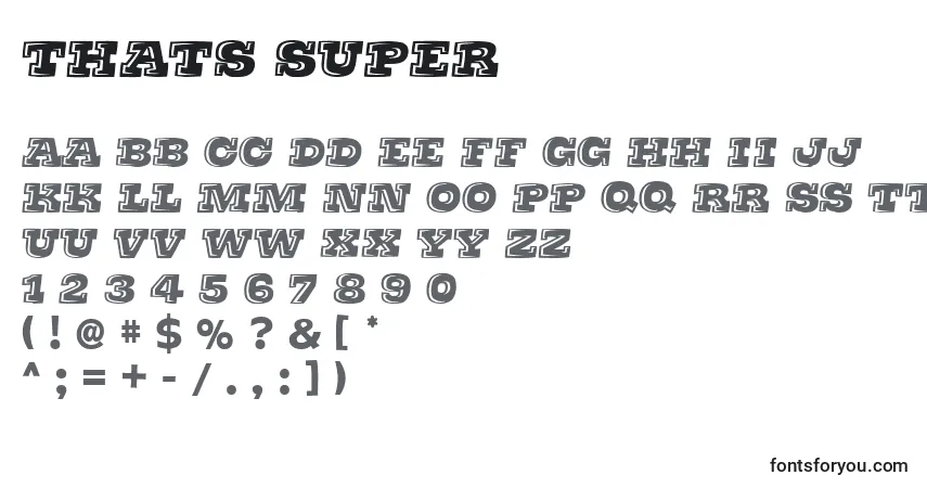 Thats Super-fontti – aakkoset, numerot, erikoismerkit