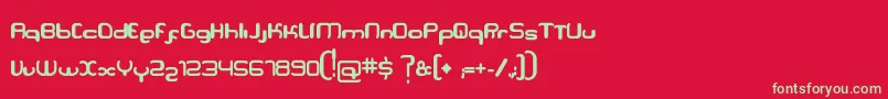 フォントSerpi – 赤い背景に緑の文字