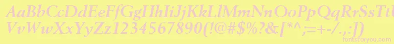 CortexSsiBoldItalic Font – Pink Fonts on Yellow Background