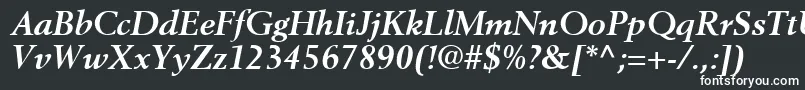 CortexSsiBoldItalic-fontti – valkoiset fontit mustalla taustalla
