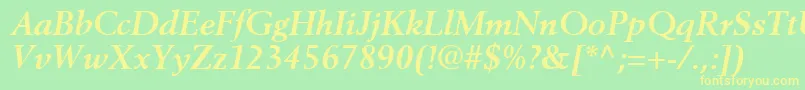 CortexSsiBoldItalic Font – Yellow Fonts on Green Background