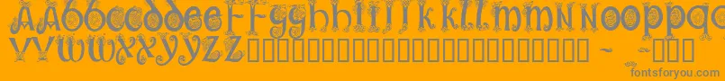 TrueheartCondensed-Schriftart – Graue Schriften auf orangefarbenem Hintergrund