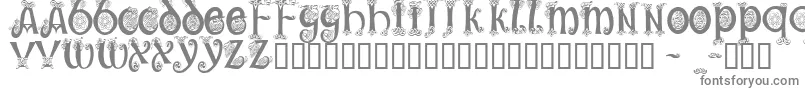 フォントTrueheartCondensed – 白い背景に灰色の文字