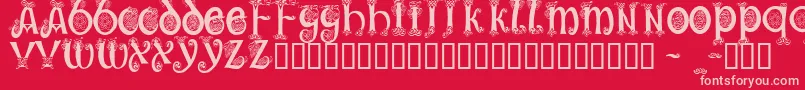 TrueheartCondensed Font – Pink Fonts on Red Background