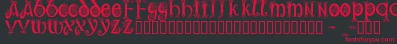 TrueheartCondensed Font – Red Fonts on Black Background
