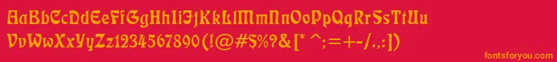 フォントLushlife – 赤い背景にオレンジの文字