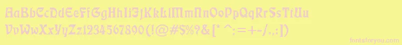 Lushlife-fontti – vaaleanpunaiset fontit keltaisella taustalla