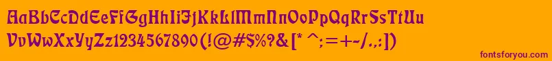 フォントLushlife – オレンジの背景に紫のフォント