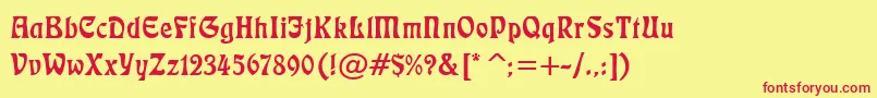 フォントLushlife – 赤い文字の黄色い背景