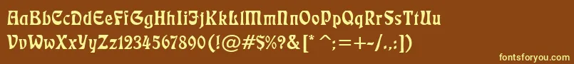 Lushlife-fontti – keltaiset fontit ruskealla taustalla
