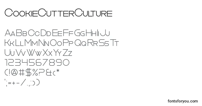 Шрифт CookieCutterCulture – алфавит, цифры, специальные символы