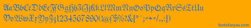 TheuerdankFraktur Font – Blue Fonts on Orange Background