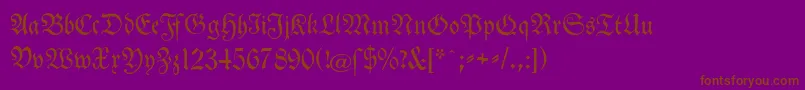 TheuerdankFraktur-Schriftart – Braune Schriften auf violettem Hintergrund