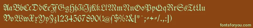 TheuerdankFraktur Font – Green Fonts on Brown Background