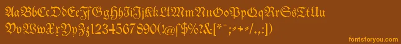 TheuerdankFraktur Font – Orange Fonts on Brown Background
