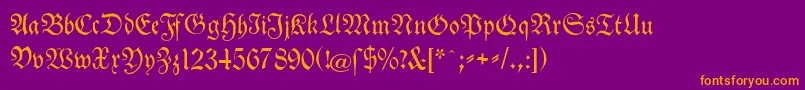 fuente TheuerdankFraktur – Fuentes Naranjas Sobre Fondo Morado