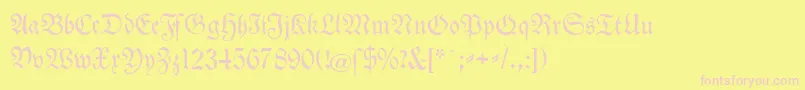 TheuerdankFraktur Font – Pink Fonts on Yellow Background