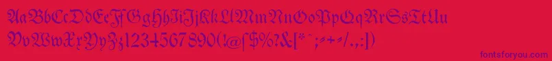 Шрифт TheuerdankFraktur – фиолетовые шрифты на красном фоне