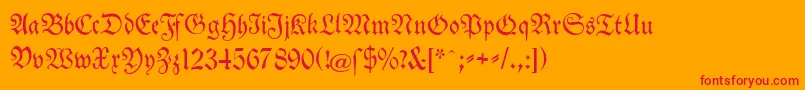 TheuerdankFraktur Font – Red Fonts on Orange Background