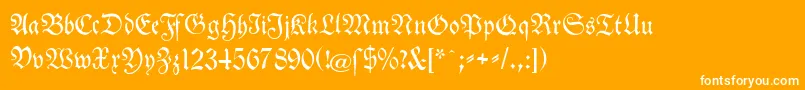 fuente TheuerdankFraktur – Fuentes Blancas Sobre Fondo Naranja