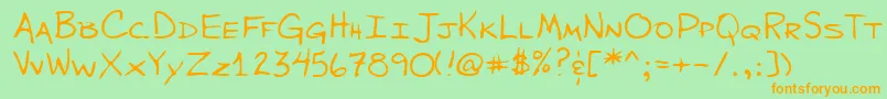 Police WiltonshandRegular – polices orange sur fond vert