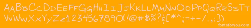 Подробнее о шрифте WiltonshandRegular Шрифт WiltonshandRegular – розовые шрифты на оранжевом фоне