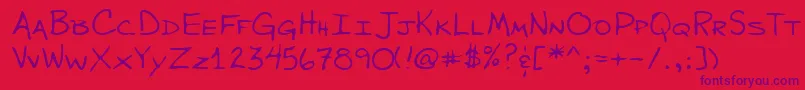 WiltonshandRegular Font – Purple Fonts on Red Background