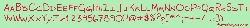 WiltonshandRegular Font – Red Fonts on Green Background