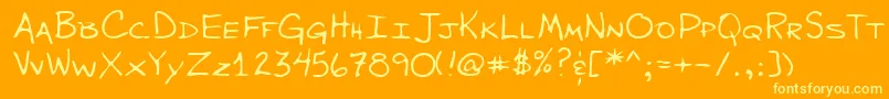 フォントWiltonshandRegular – オレンジの背景に黄色の文字