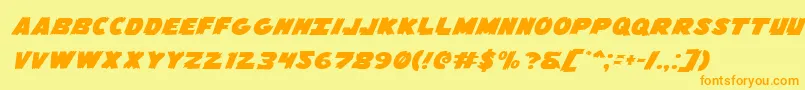 Flyingleatherv2expand Font – Orange Fonts on Yellow Background