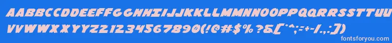 Flyingleatherv2expand Font – Pink Fonts on Blue Background