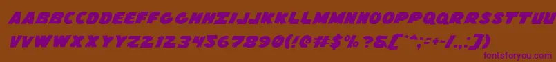 Flyingleatherv2expand Font – Purple Fonts on Brown Background