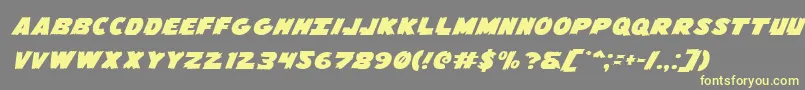 Flyingleatherv2expand Font – Yellow Fonts on Gray Background