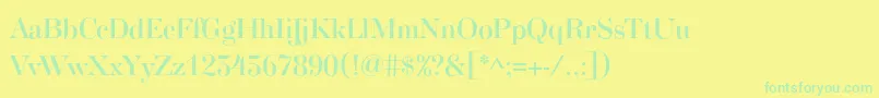 フォントSplendidSerifBold – 黄色い背景に緑の文字