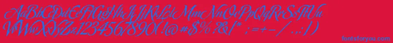 Oxida Font – Blue Fonts on Red Background