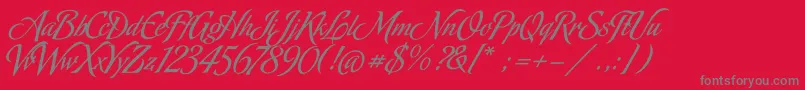 Oxida Font – Gray Fonts on Red Background