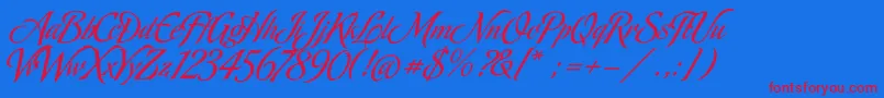 Oxida Font – Red Fonts on Blue Background