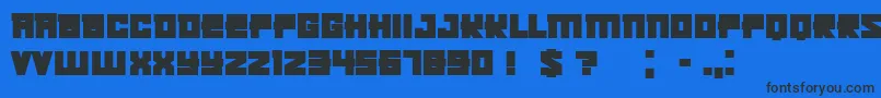 Шрифт KachushaBold – чёрные шрифты на синем фоне