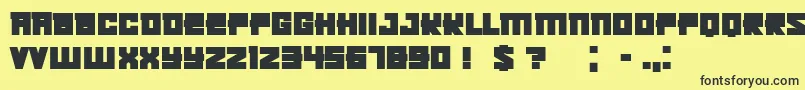 KachushaBold-fontti – mustat fontit keltaisella taustalla