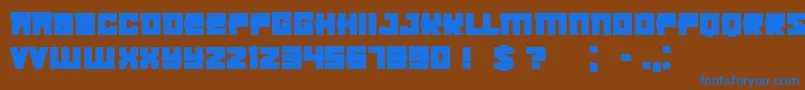 KachushaBold-fontti – siniset fontit ruskealla taustalla