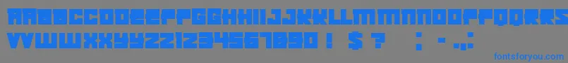 KachushaBold-fontti – siniset fontit harmaalla taustalla