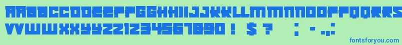 KachushaBold Font – Blue Fonts on Green Background