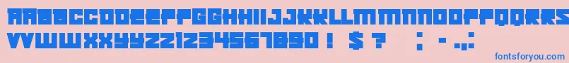 KachushaBold-Schriftart – Blaue Schriften auf rosa Hintergrund